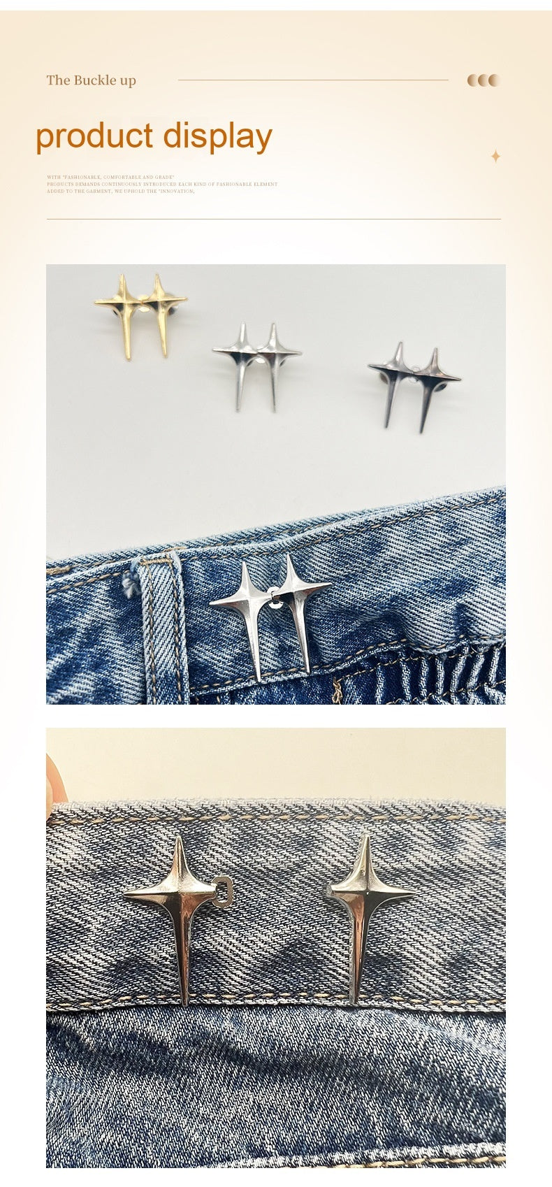 Adjustable Waist And Small Creative Jeans Waist-tight Artifact Button