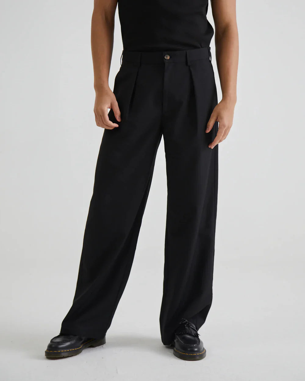Versatile Black Pleated Pants