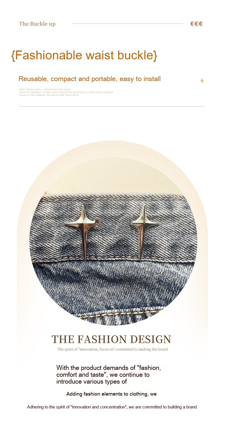 Adjustable Waist And Small Creative Jeans Waist-tight Artifact Button